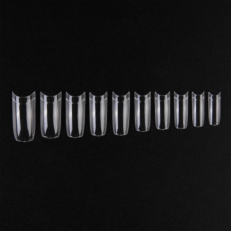 500pcs/Pack Clear/White/Nature French False Fake Tips Ultra-Flexible Half Cover Fake Nail Tips Acrylic Nail Tips 10 Sizes##td