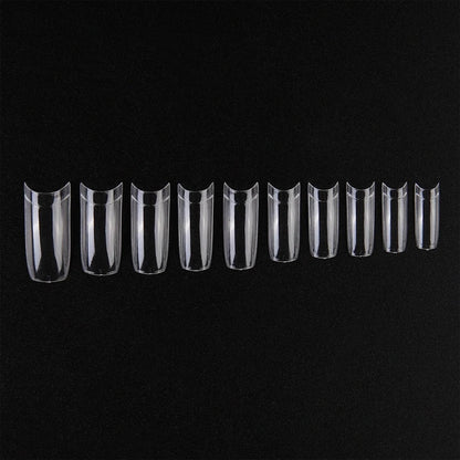 500pcs/Pack Clear/White/Nature French False Fake Tips Ultra-Flexible Half Cover Fake Nail Tips Acrylic Nail Tips 10 Sizes##td
