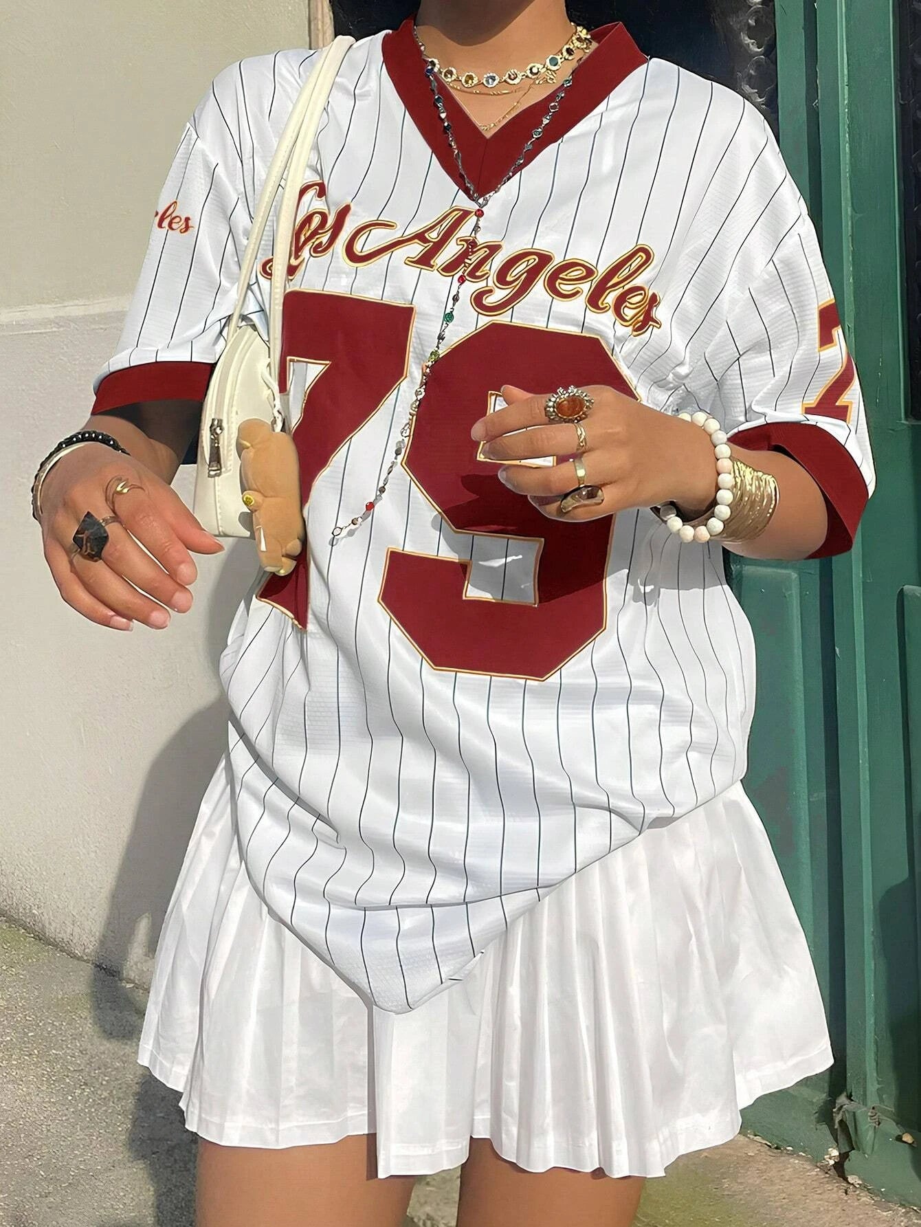 Los Angeles No.79 Football Jersey American Style Street Jersey V-neck Short Sleeve Summer Trend Oversized Casual Fashion Tshirt wjr327041