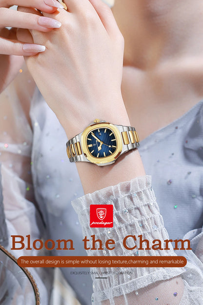 POEDAGAR Trendy Women's Watches Waterproof Luminous Date Ladies Wristwatch Stainless Steel Quartz Fashion Watch For Woman Reloj