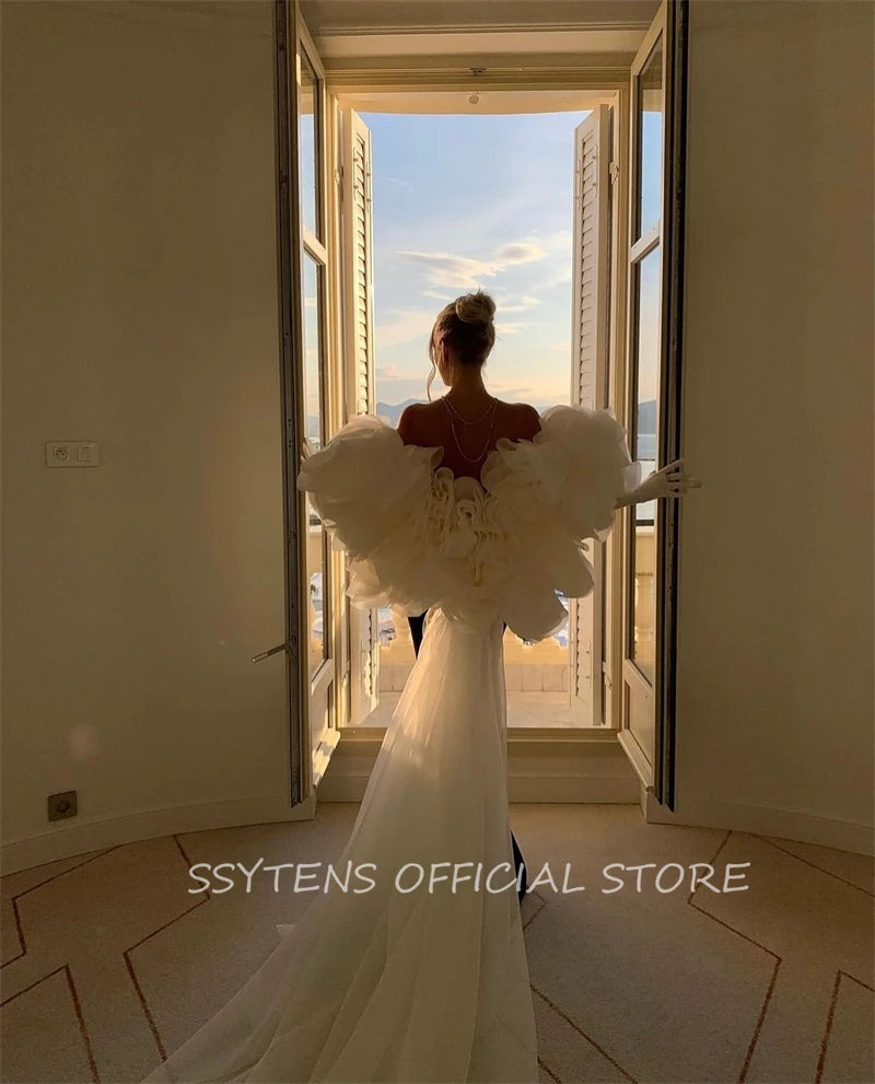 Black Evening Dresses for Women Customized Luxury White 3D Flower Jacket Formal Occasion Dress Floor Israel Long Prom Gowns Badiee Stylez