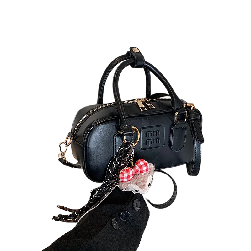 Luxury high-end designer portable bowling bag female 2025 new autumn and winter fashion all-match messenger bag small square bag