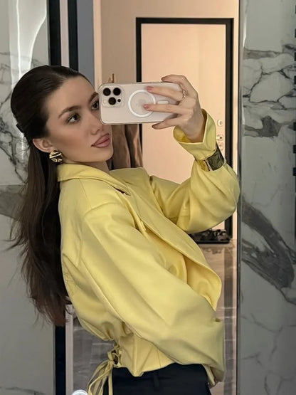 Two Piece Set Fishbone Strapless Vest Top Suit Short Jacket Solid Color Slim Fit Fashion Women Tank Blouse Waist Cinched Coat