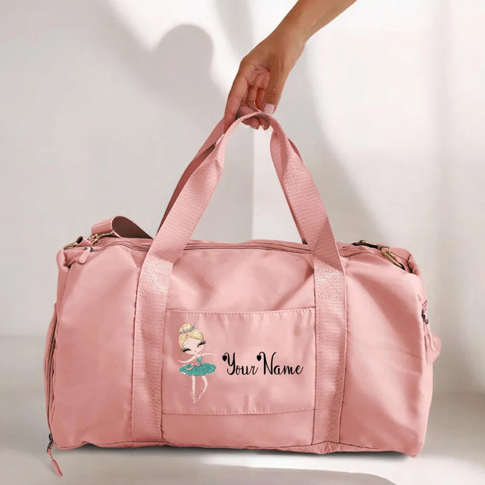Personalized Dance Name Bags Ballerina Storage Bag Custom Girls Duffle Bag Dance Travel Luggage Bag Birthday Gift for Dancer Kid design 6
