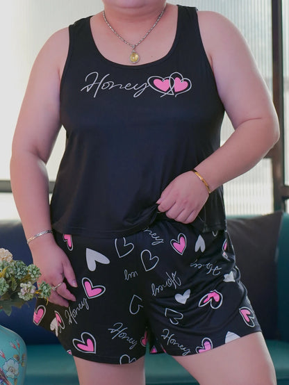 Large size pajama set for girls summer pajamas large size suspender shorts set milk silk pajama set home clothing