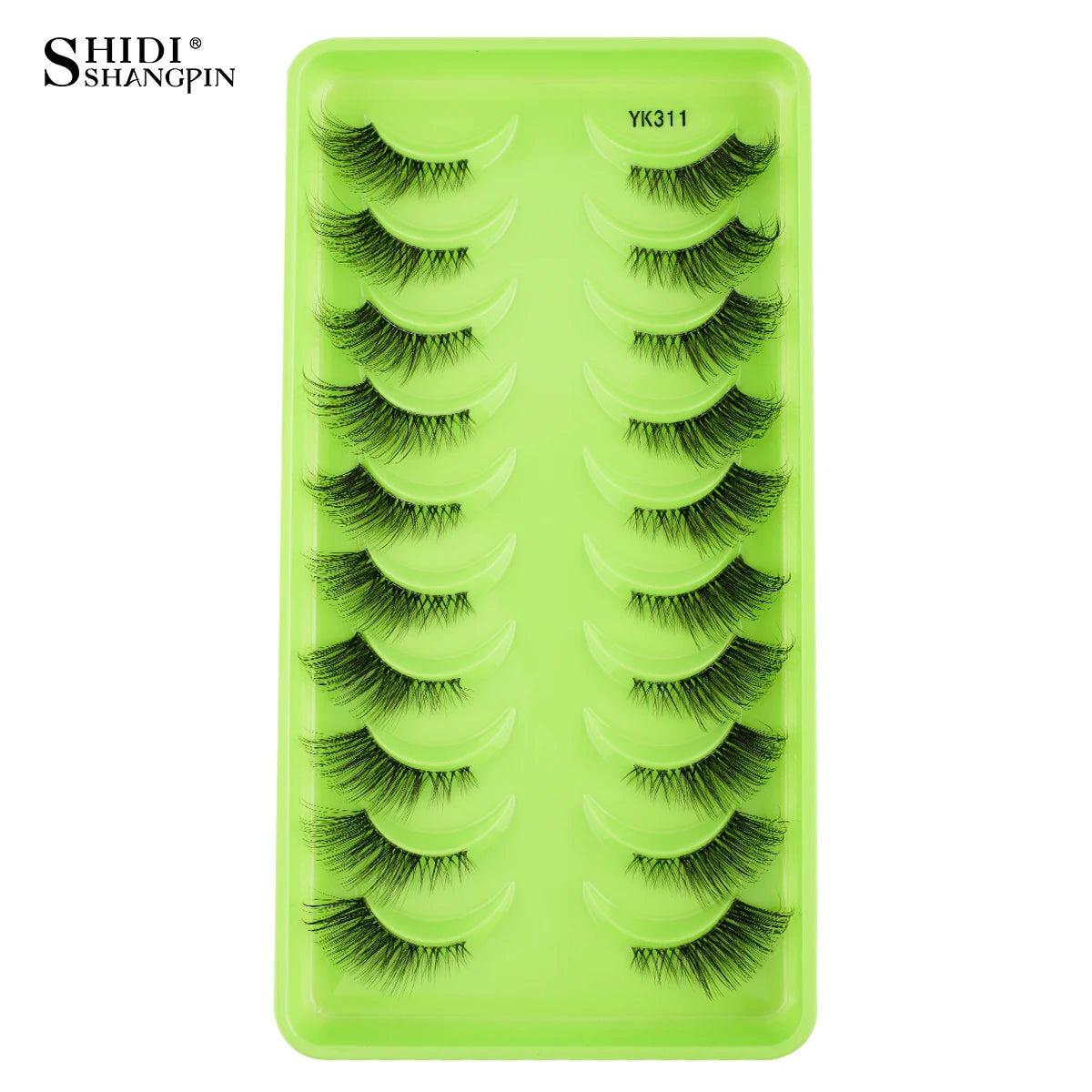 SHIDISHANGPIN 5/10Pairs False Lashes Cat Eye Eyelashes Eyelash Extension 3D Mink Half Lashes Natural Makeup faux Cils maquiagem 10 Pairs YK311