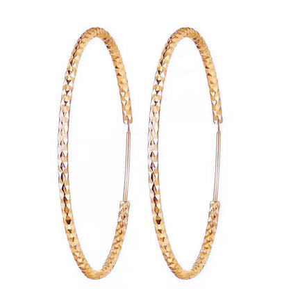 Senlissi - New Fashion 18k Gold Plated 925 Sterling Silver Women's Hoop Earrings 2.0mm Fashion Earring Rose Gold Cерьги Kольца 0