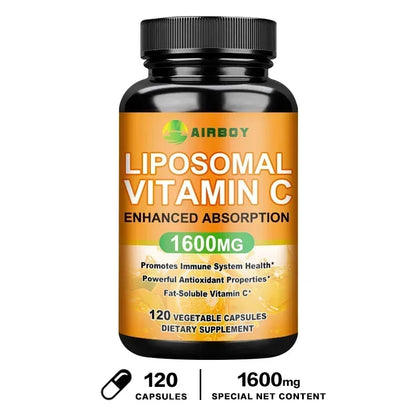 Liposomal Vitamin C Capsules - Improves Skin, Promotes Collagen Production, Support Immune System and Skin Health 120 Capsules