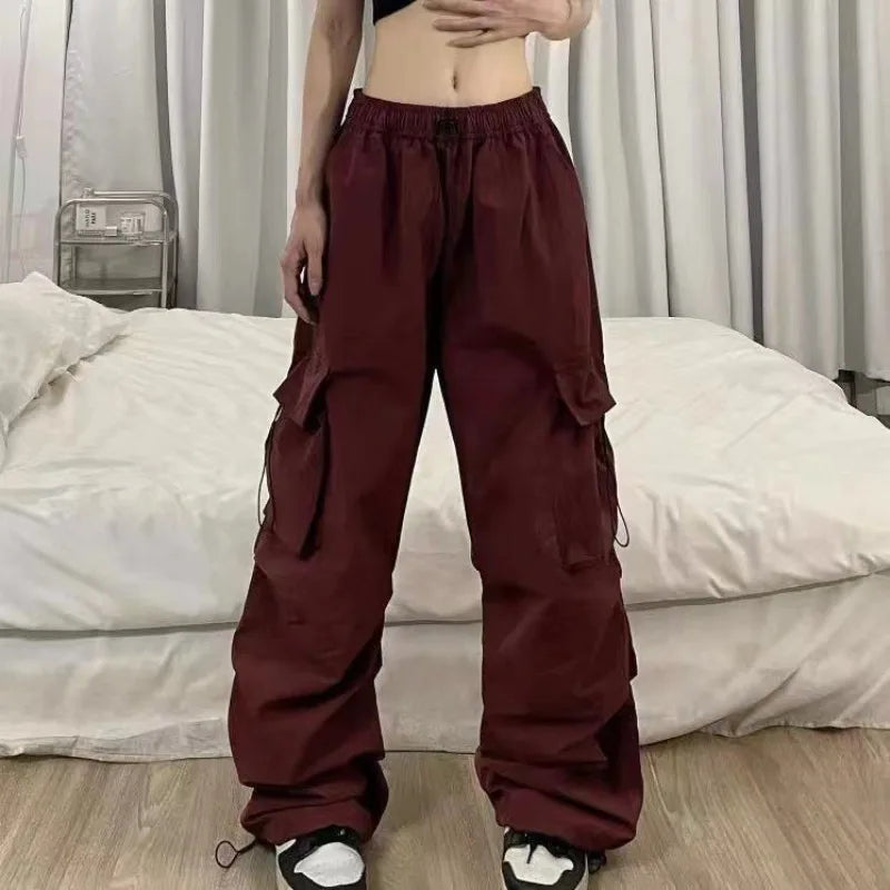Retro Cargo Pants Women Fashion Streetwear High Waist Thin Casual Sweatpants Harajuku Sports Pants Woman Clothes Trousers Mujer Badiee Stylez