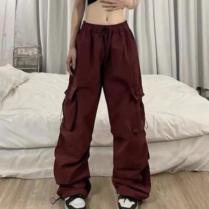 Retro Cargo Pants Women Fashion Streetwear High Waist Thin Casual Sweatpants Harajuku Sports Pants Woman Clothes Trousers Mujer Badiee Stylez