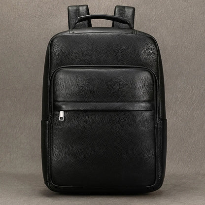 Hot Sale 15.6" Men Laptop Backpack Genuine Leather Waterproof Backpack Fashion Travel Bags School Bag Leather Bookbag Daypack