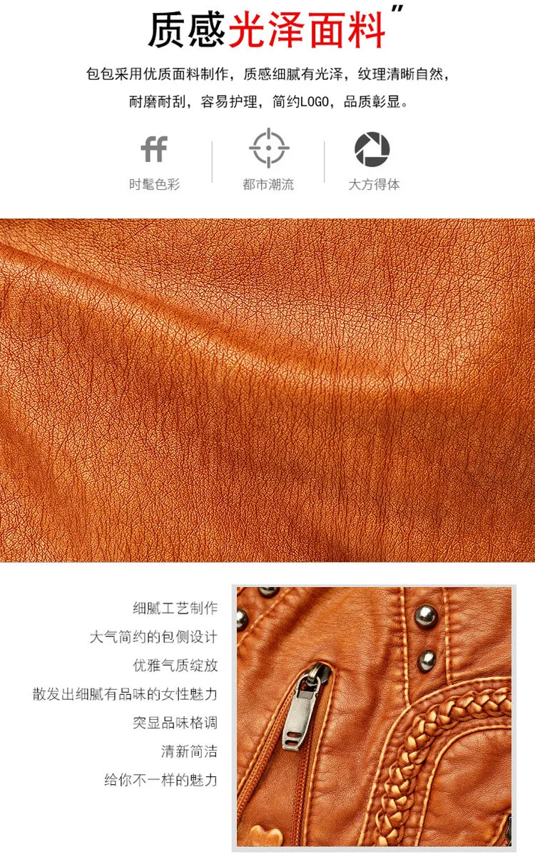 Black Y2k Women Shoulder Bag Vintage Punk Goth Fashion Designer Pu Leather Tote Bag Large Capacity Rivet Motorcycle Handbag