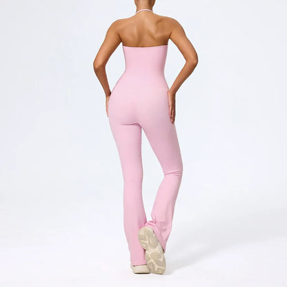 Fashionable Peach-Shaped Hip-Lifting And Neck-Hanging Yoga Jumpsuit For Women Casual And Slightly Flared Fitness Yoga Wear Badiee Stylez