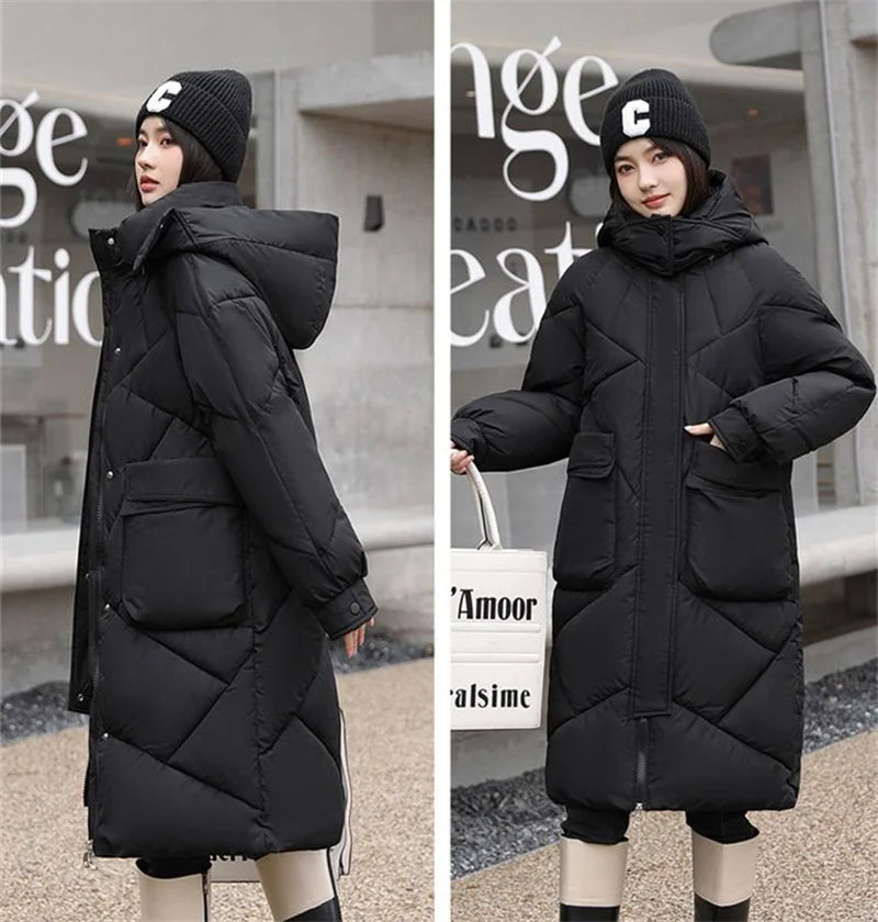 20 degrees Winter Women long Parkas Jackets Casual Hooded Thick Warm Windproof Parkas Coat Fashion Female outwear Long parkas