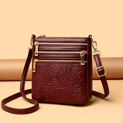 Three Zippers Design Crossbody Bags for Women Soft Leather Handbags High Quality Shoulder Bag Bolsa Women Messenger Bags Sac