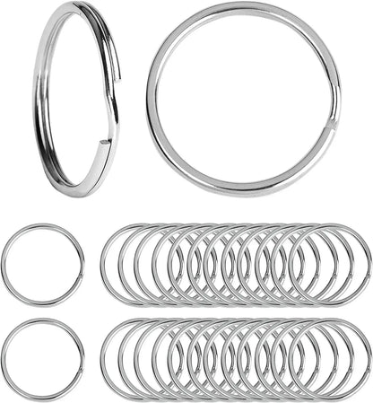 20/100pcs Stainless Steel Polished Key Ring Key Chain 25mm Round Flat Round Split Keychain Metal Blank Circle For DIY Findings