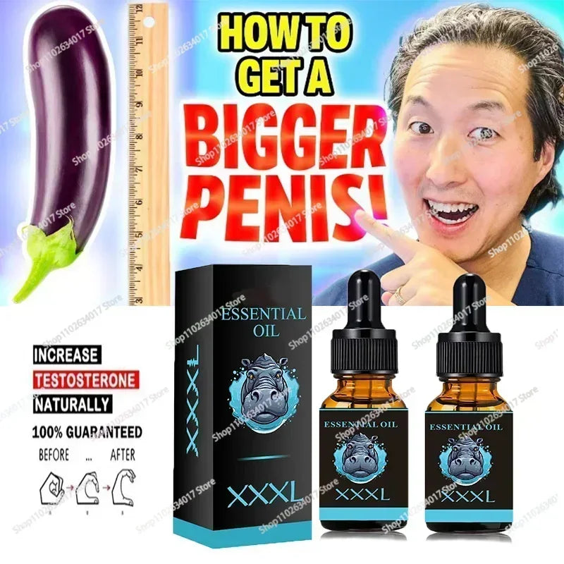 Penis Permanent Thickening, Increase XXL Growth Enlargement Massage Men's Cock Erection Lubricant Plant Extracts Massage Oil - Badiee Stylez