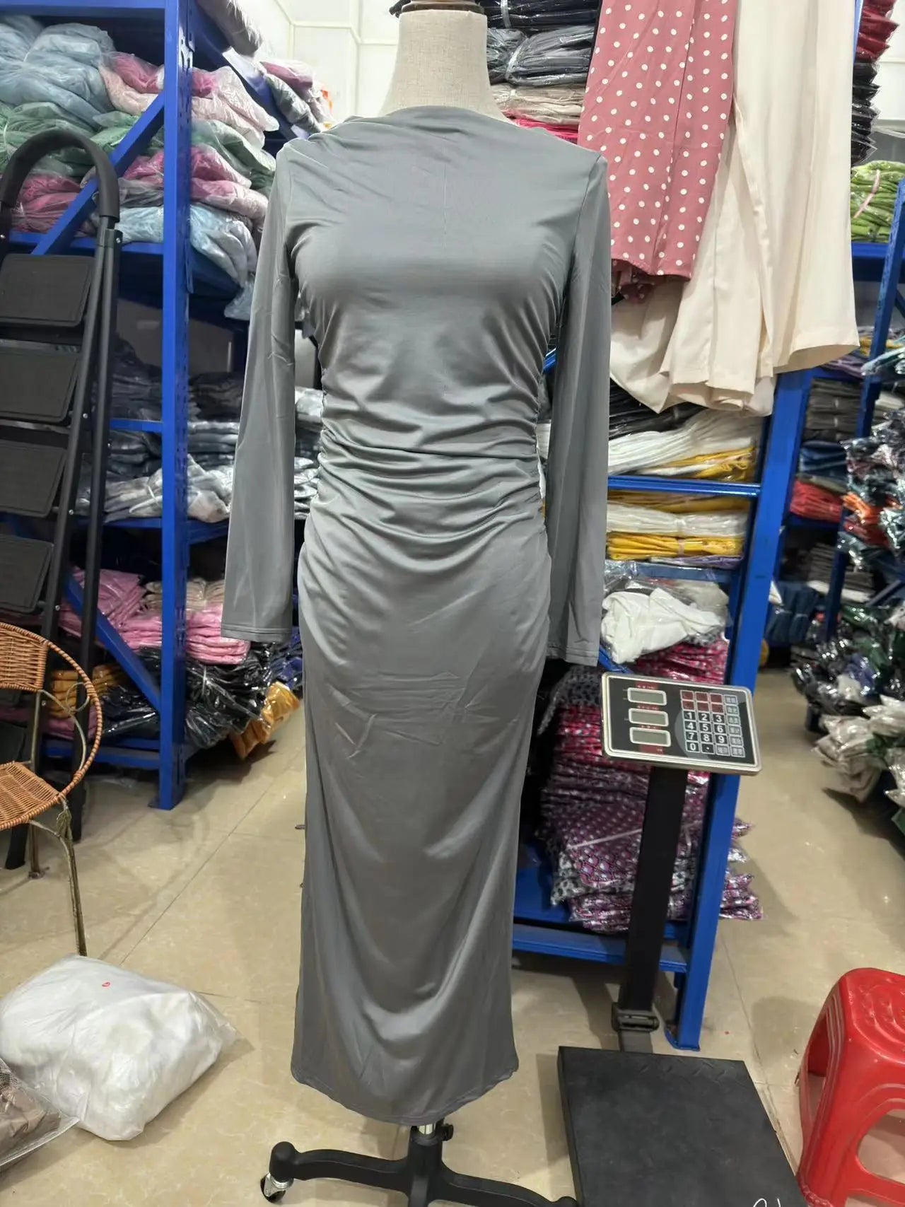 Sexy Bodycon Long Sleeve Midi Dress Women 2024 Autumn Slim Solid Party Package Hip Elegant Dresses For Women Robe Femme