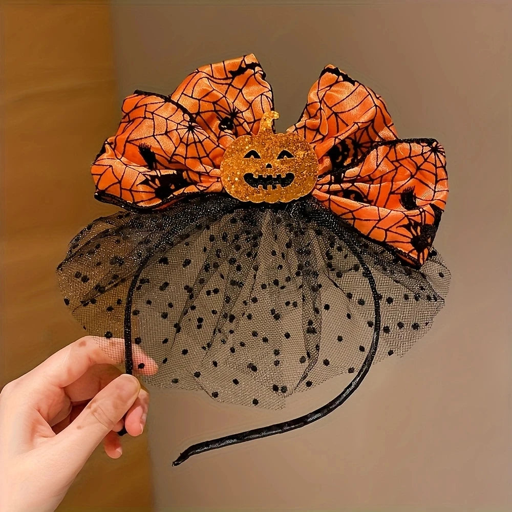 Fashionable Halloween Elements Pumpkin Hairband Single Piece Multi-Color Cute Girls Halloween Gift