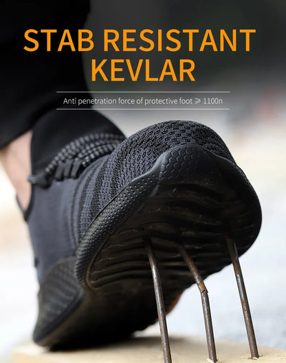 Men Work Safety Shoes Anti-puncture Working Sneakers Male Indestructible Work Shoes Men Boots Lightweight Men Shoes Safety Boots - Badiee Stylez