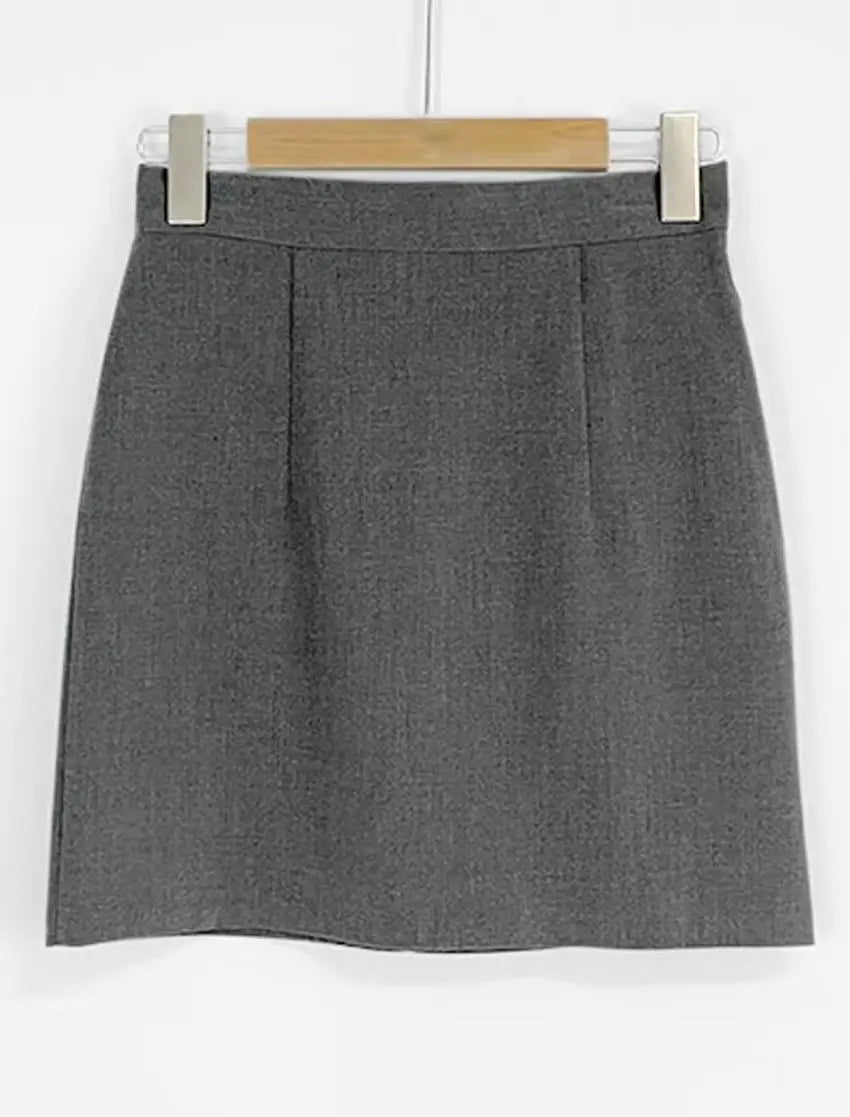 New style Office Women Hip Wrap Skirt Vintage Grey Tight Mini Skirt Korean Fashion High Waist Casual A Line Short Skirt Y2K