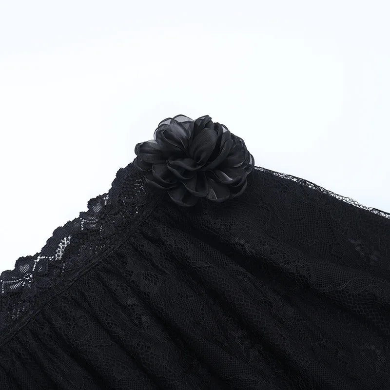 Harajuku American Fashion Gothic Black Irregular Layer Spliced Layered Skirt Women's Summer Fashion Street Y2K Long Skirt