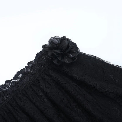 Harajuku American Fashion Gothic Black Irregular Layer Spliced Layered Skirt Women's Summer Fashion Street Y2K Long Skirt