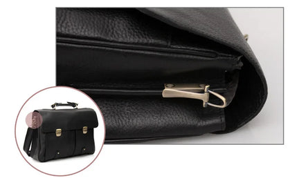 FANCODI Genuine Leather Briefcase men Business Bag Male Portfolio Attache Case Leather 15.6" Laptop Bag Office tote Handbag big