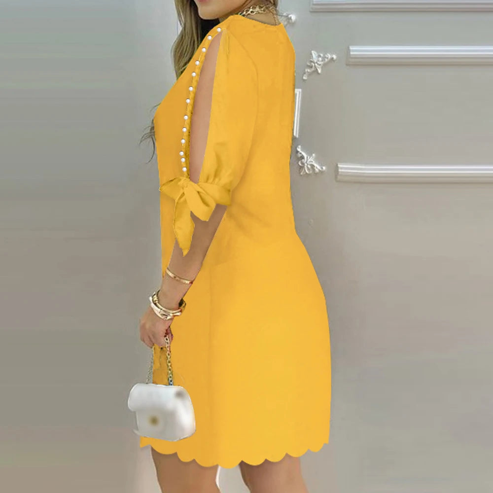 Sexy Hip High Waist Dress Women 2024 Summer Elegant Party Short Sleeve Formal Occas Dress Female Clothing Vestido Mini Skirt Badiee Stylez