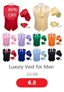 Luxury Vest for Men Gold Solid Silk Satin Waistcoat Bowtie Tie Set Sleeveless Jacket Wedding Formal Male Gilet Suit Barry Wang