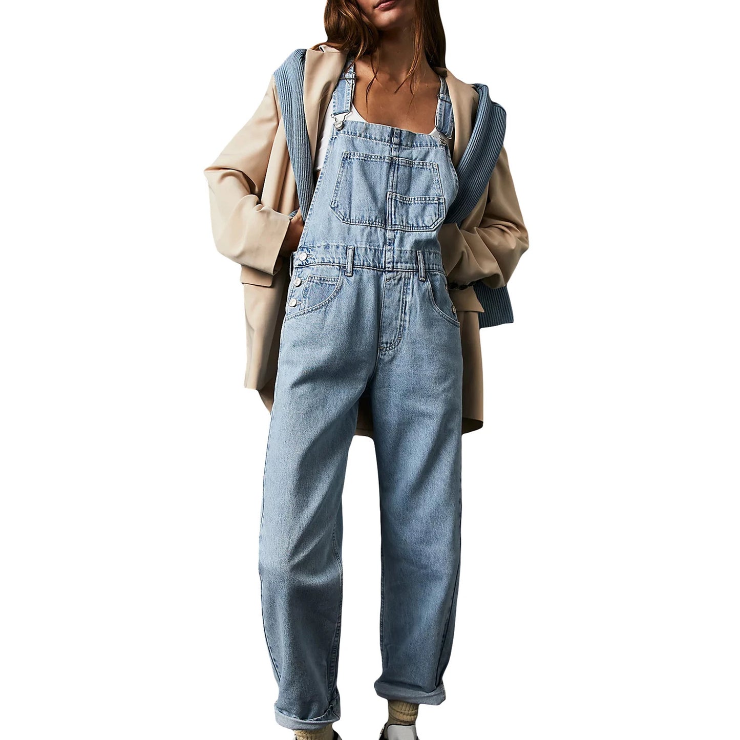2023 Summer Black Jumpsuit Women Loose Dungarees Overalls Wide Leg Women Long Jumpsuit Ladies Overalls For Women A type 3