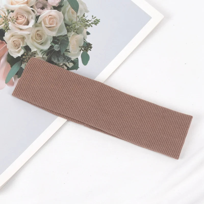 New Unisex Headband Sports Elastic Running Hair Bands Yoga Hairband Women Men Fashion Makeup Hair Hoop Headwrap Hair Accessories Brown