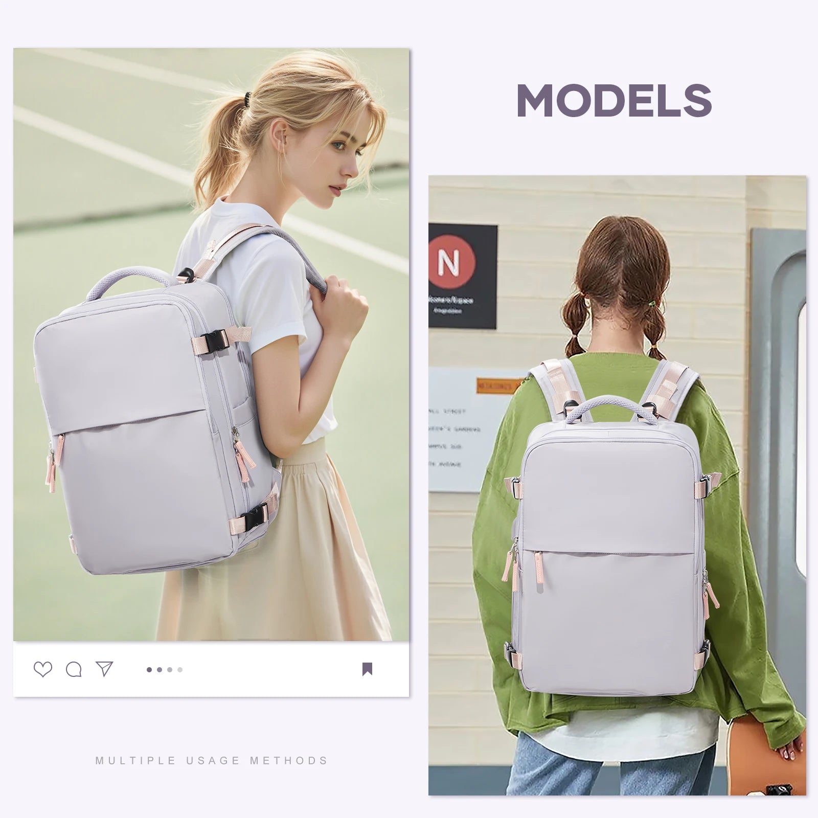 Vacuum Compression Backpack with Vacuum Pump, Travel Backpack Space Saver for Clothing, Carry on Laptop Backpacks For Women