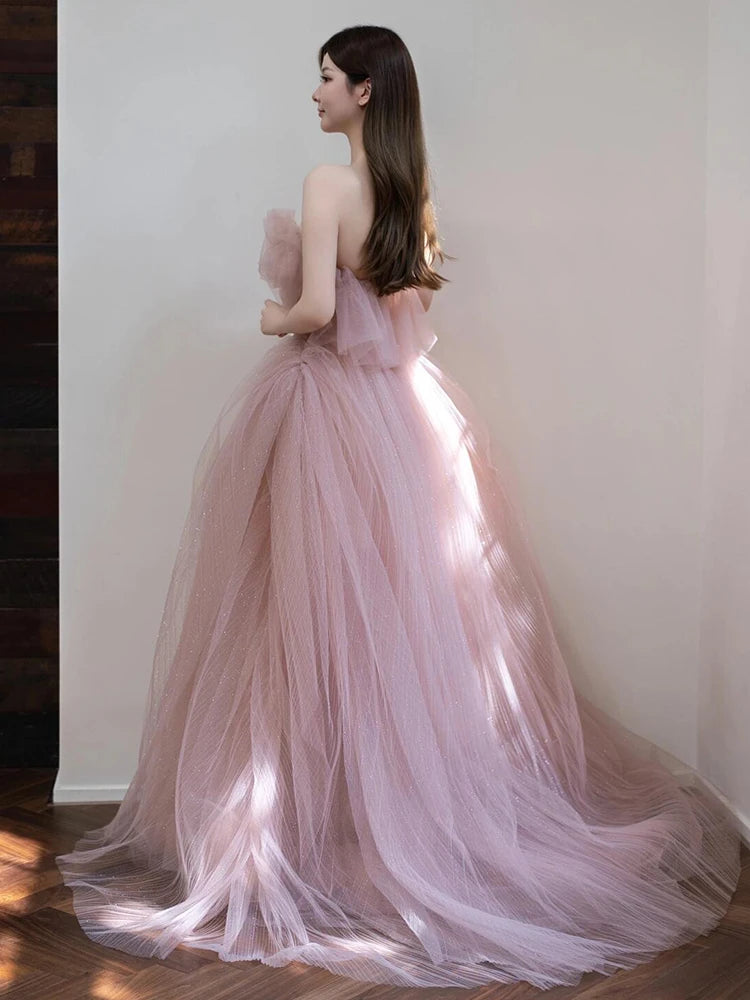 Princ Sle Wedding Dr Puffy Skirt Sweet Sle mid Waist Polyester Fiber Long Skirt No Sve Birthday Par aduation... Badiee Stylez