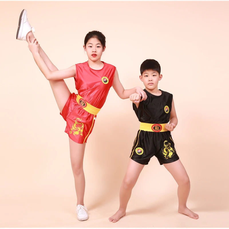 Unisex Boxing Uniform Sanda Suit Kongfu Uniform Wushu Clothing Martial Arts Performance Costume for Children Adult Badiee Stylez