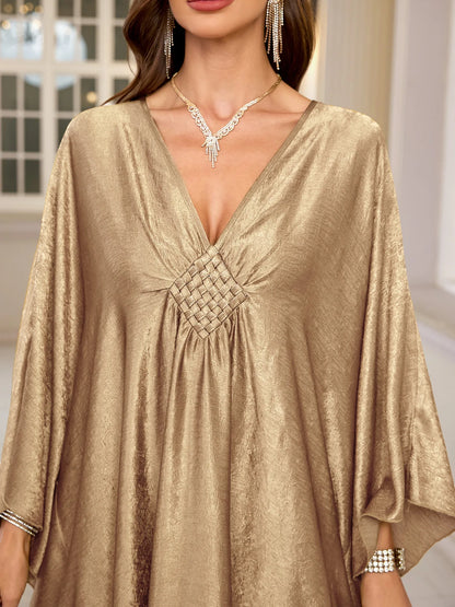 Plus Size Kaftan Dresses for Women Sparkly Glitter Batwing Sleeve Kaftan Cover Up Beach Maxi Dress Loungewear