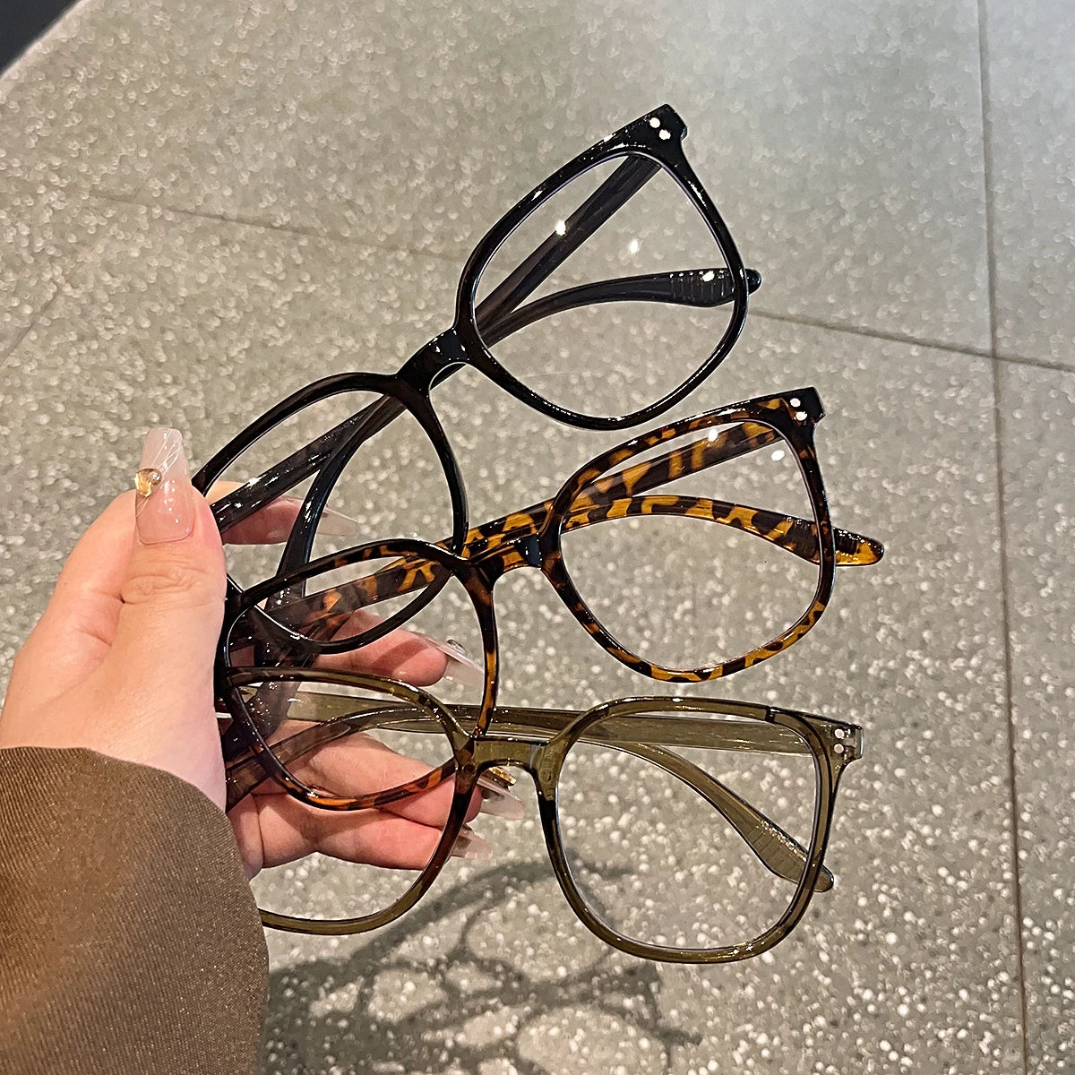 1Pc/3Pcs/4Pcs/6Pcs European and American Classic Popular Square Frame Glasses Set Men's and Women's Fashion Glasses Badiee Stylez