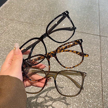 1Pc/3Pcs/4Pcs/6Pcs European and American Classic Popular Square Frame Glasses Set Men's and Women's Fashion Glasses Badiee Stylez