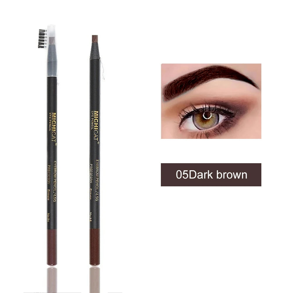 Eyebrow Pencil Waterproof Microblading Eyebrow Pen Tint Tattoo Eyebrows Makeup Cosmetics Natural Long Lasting Eye Brow Pencil 05Dark brown