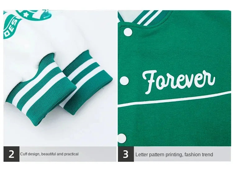 Fashion Spring Autumn Long Sleeve Outwear Teenager Kids Letter Printed Coat Sport Children Clothing 3 8 10 12 Years Old