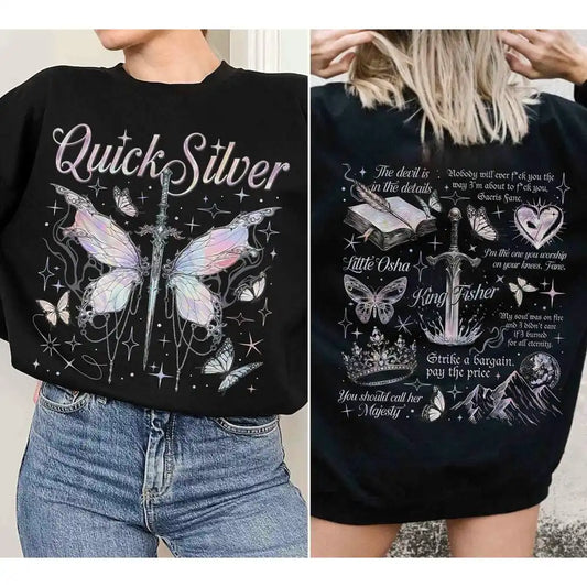 Quicksilver Two-sided Shirt For Fans Women's Saeris Fane Kingfisher Sweatshirt Little Osha Fantasy Y2K Unisex Top Streetwear black