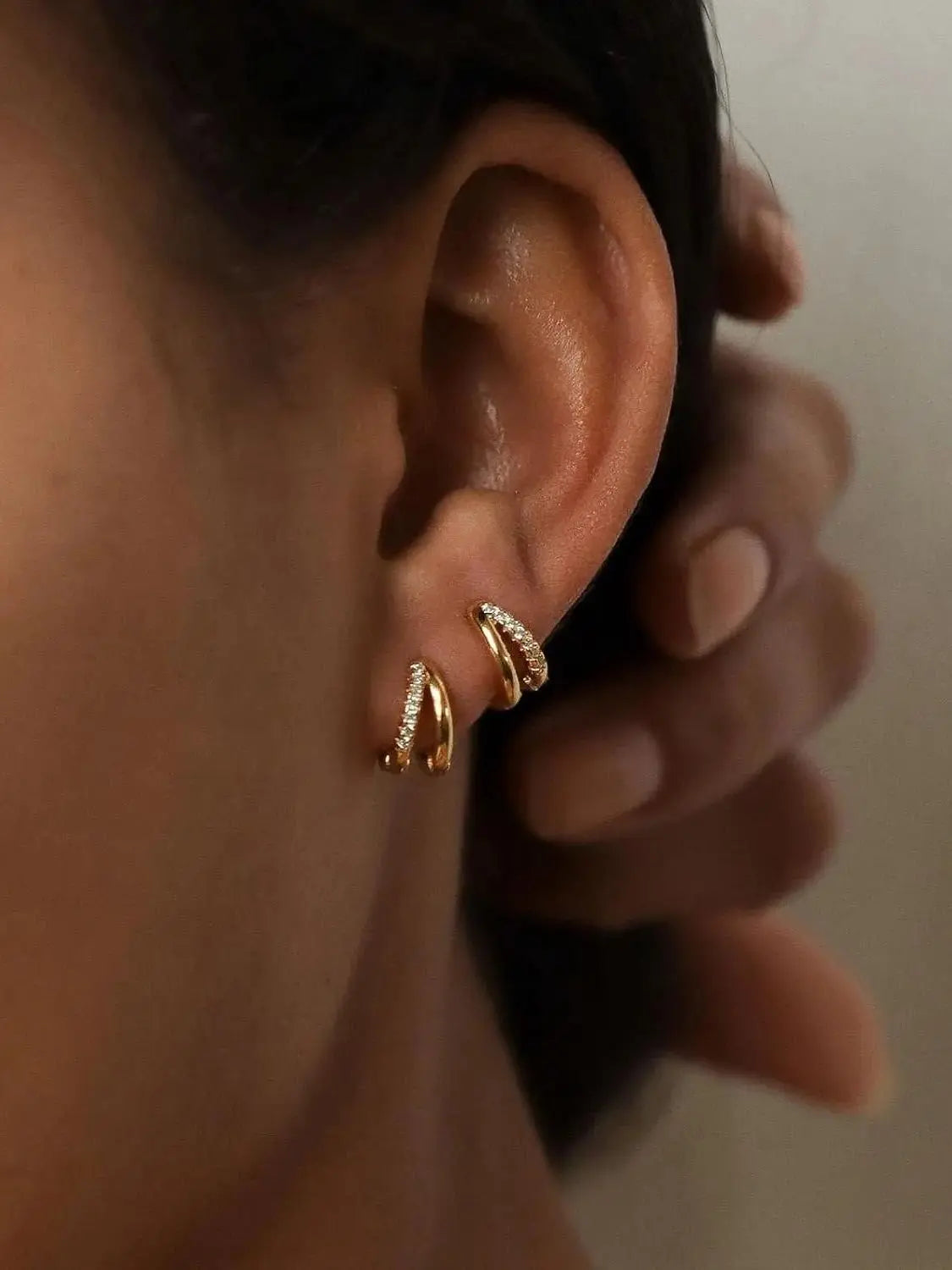 Gold Hoop Earrings for Women,14K Gold Plated Diamond Huggie Hoop Earrings for Women Wedding Gift For Woman Christmas Gift