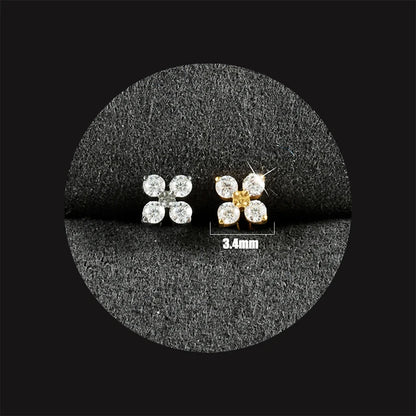 1PC ASTM F136 Titanium Flower CZ Labret Stud Internal Thread Piercing Lip Stud Daith Conch Earring Piercing Jewelry Wholesale NO 1 Labret, Lip Piercing Jewelry