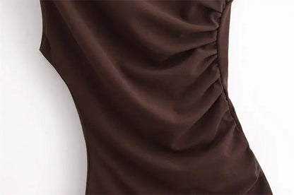 New Elegant Dresses Women's Summer 2025 New Fashion Tight Ruched Mini Party Women's Dress Street Youth Holiday Dress