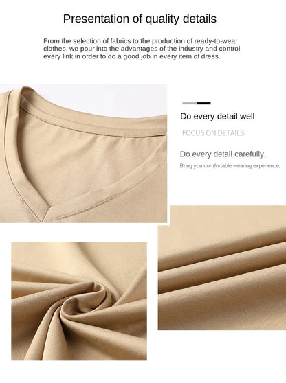 Top Grade 1.7% Mulberry Silk New Brand Tops Round Neck t Shirts For Men 2025 Summer Short Sleeve Casual Fashion Mens Clothing