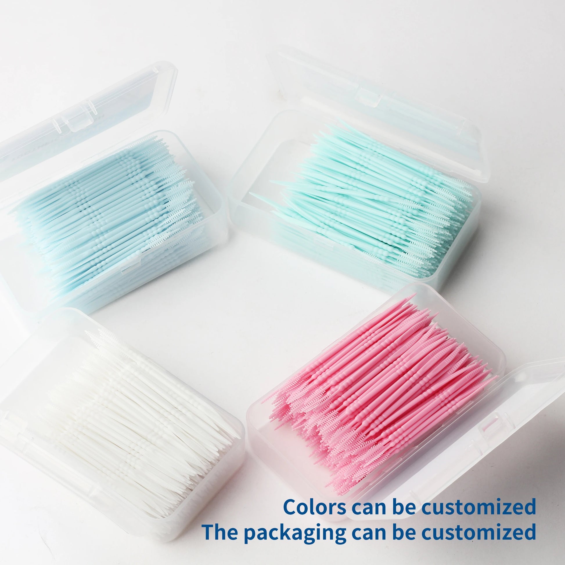 300 Pcs Double-ended Fish Bone Shaped Disposable Plastic Toothpick ,Dental Floss,Interdental Brush