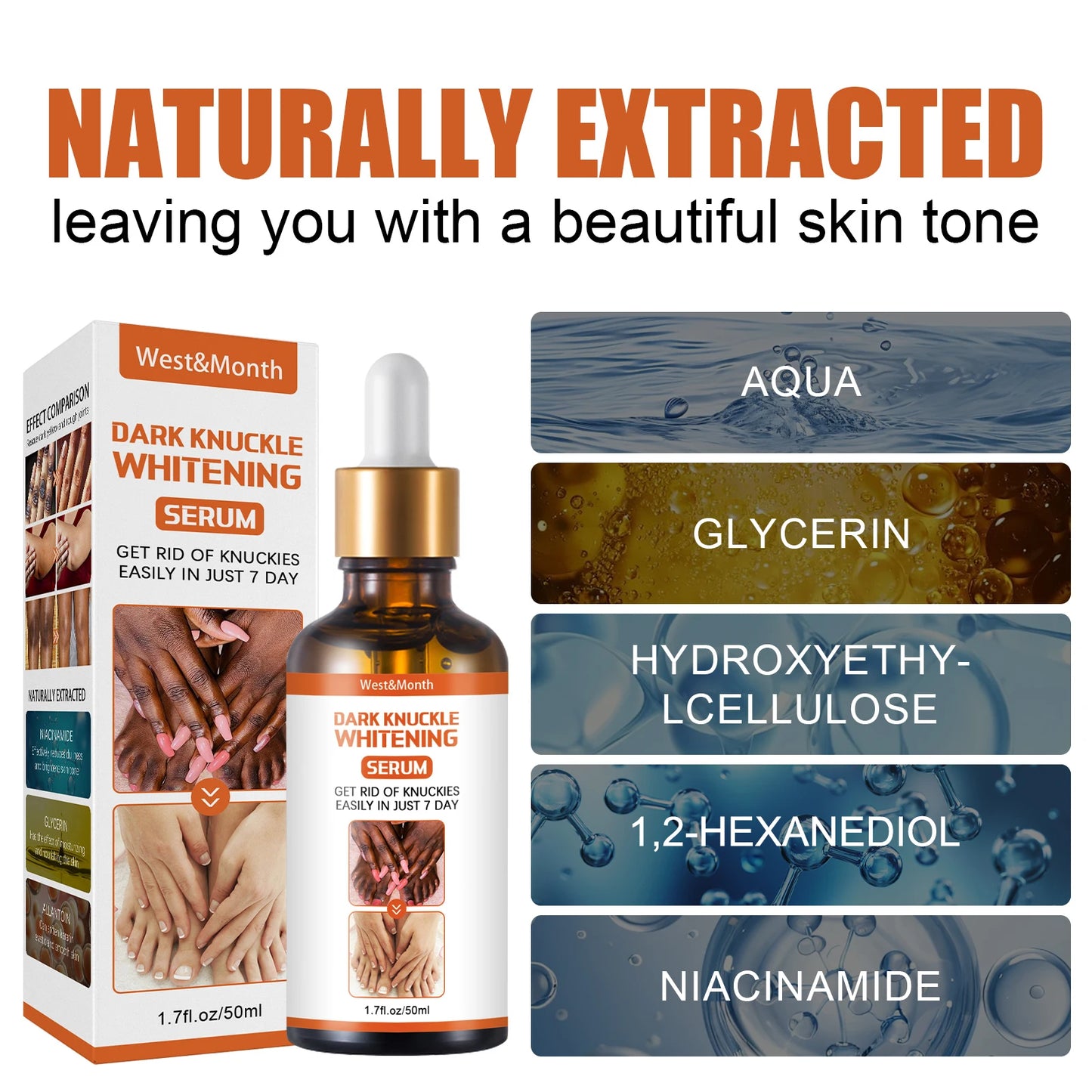 WEST MONTH Darkening Beauty Serum Effectively Moisturizes Skin Makes Skin Smoother Tender Moisturizing Exfoliates Evens Skin 50g