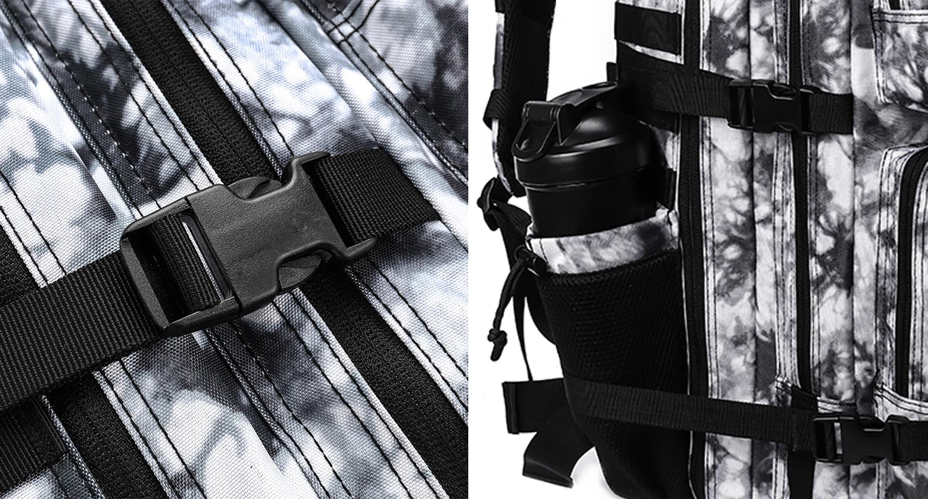 LHI 45L Tactical Backpack for Men and Women Large Athlete Gym Bag Outdoor Sports Hiking Survival Rucksack with Bottle Holder