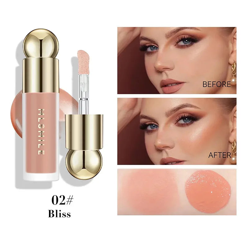 New Liquid Cheek Blush Facial Nourishing Blusher Gel Cream Multi-purpose For Eyes Lips Makeup Blush Stick Cosmetics With Sponge 02