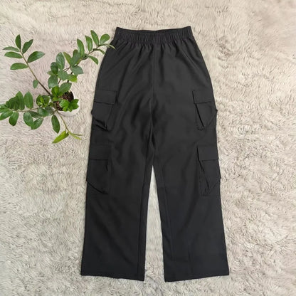 New Straight Cargo Pants Women High Waist Baggy Trousers Casual Wide Leg Slim Vintage Y2K Streetwear Pocket Fashion Casual Pants Badiee Stylez